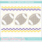 Football Purple and Yellow Faux Smocked PNG