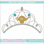 Genie Lamp Princess Crown PNG