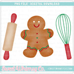 Gingerbread Boy Baking Trio PNG
