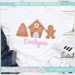 Gingerbread Trio Pink Blue PNG