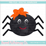 Girl Watercolor Spider PNG