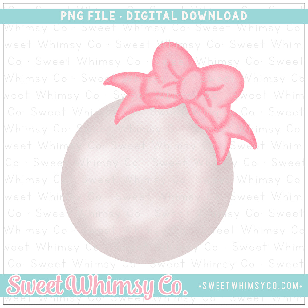 Golf Ball Pink Bow PNG