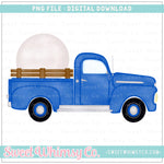 Vintage Blue Golf Truck PNG