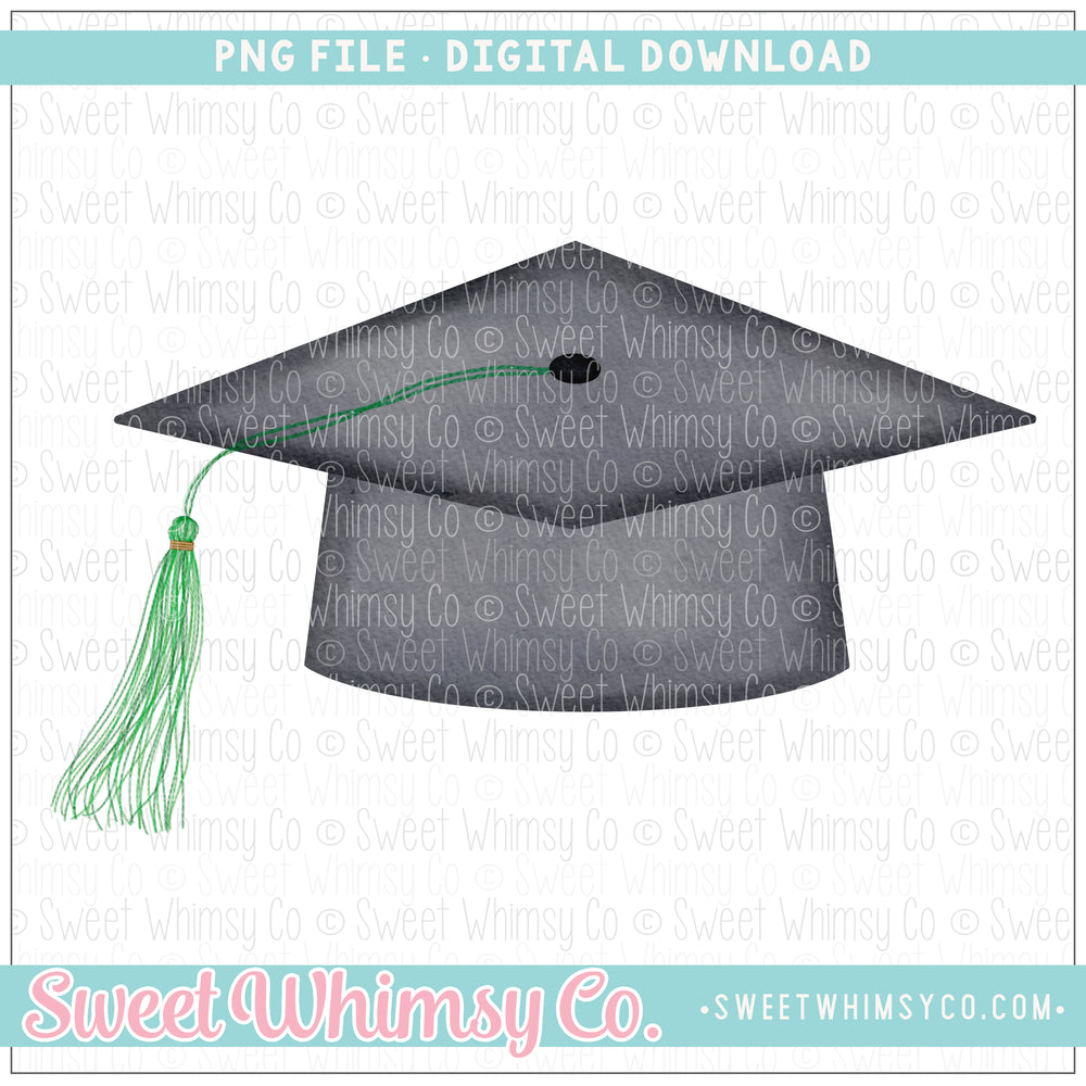 Graduation Hat Green PNG