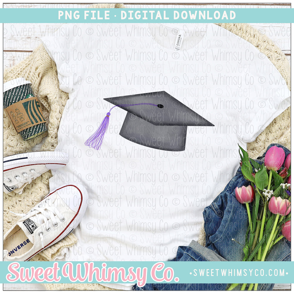 Graduation Hat Purple PNG