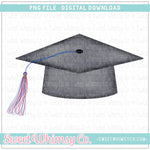 Graduation Hat Blue Red PNG
