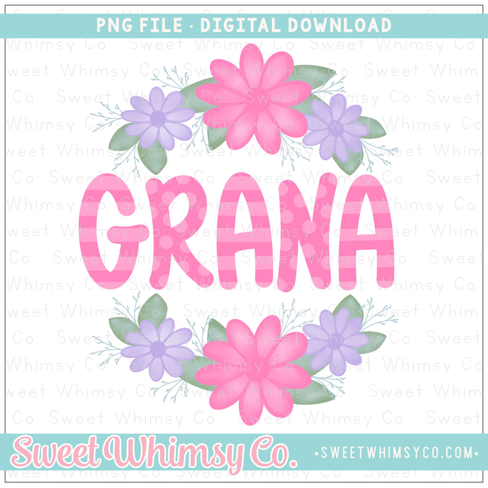 Grana Floral Frame PNG