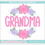 Grandma Floral Frame PNG
