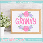 Granny Floral Frame PNG