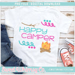 Happy Camper Pink & Turquoise Campfire S'more PNG