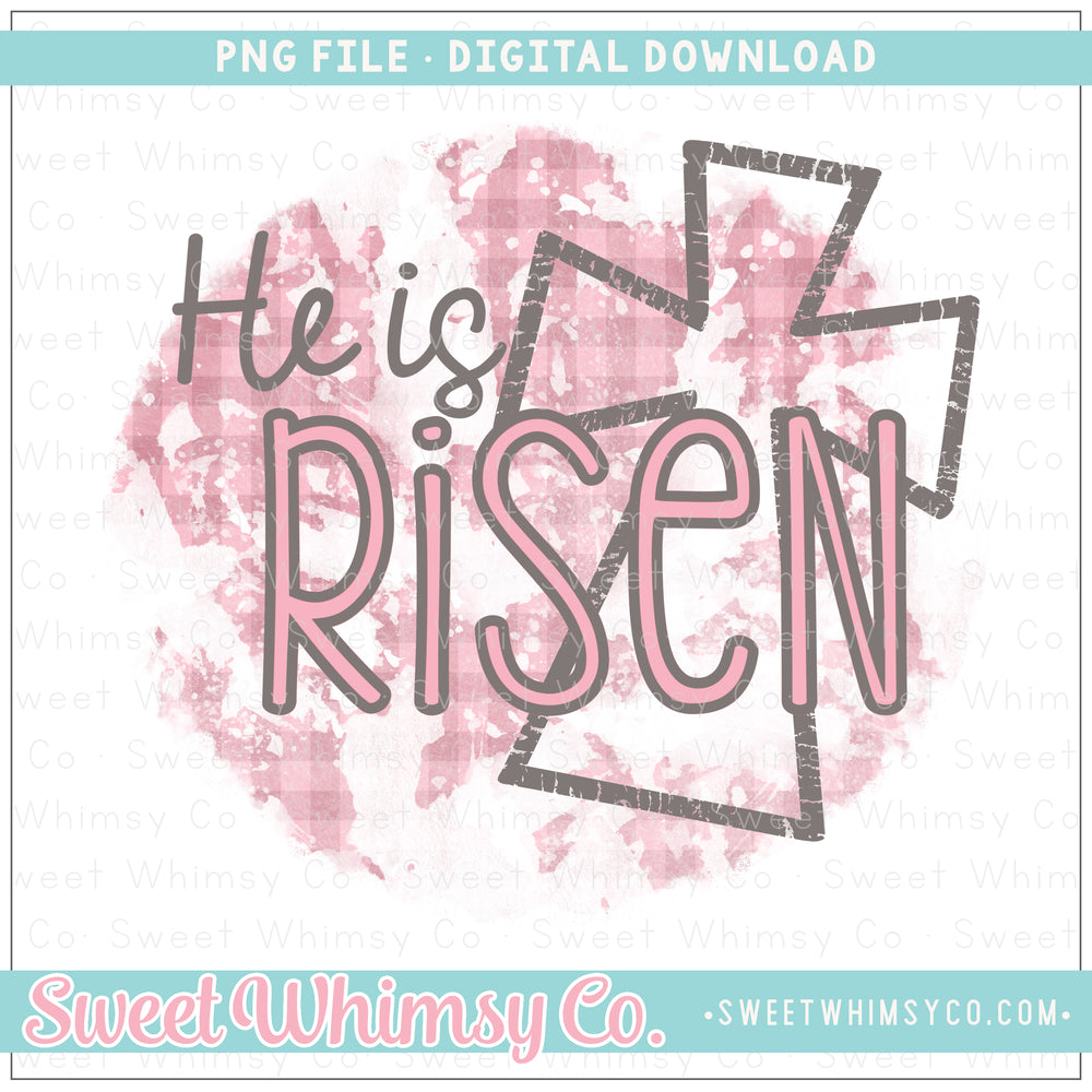 He is Risen Pink Distressed PNG