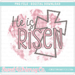 He is Risen Pink Distressed PNG