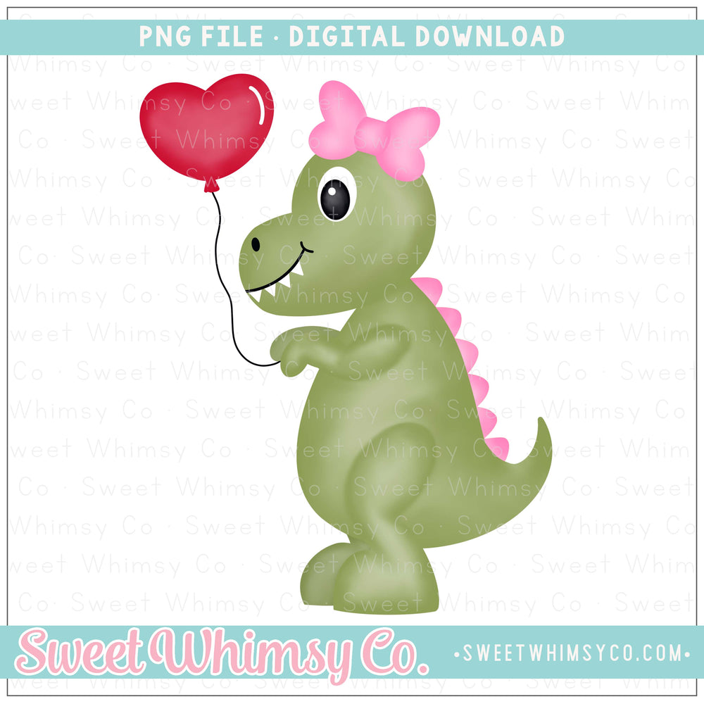 Valentine Dino Girl PNG