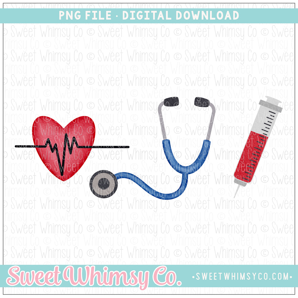 Heartbeat Stethoscope Syringe PNG