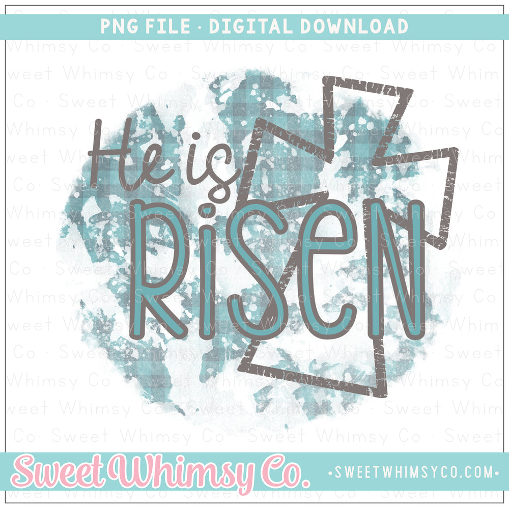 He is Risen Blue Distressed PNG