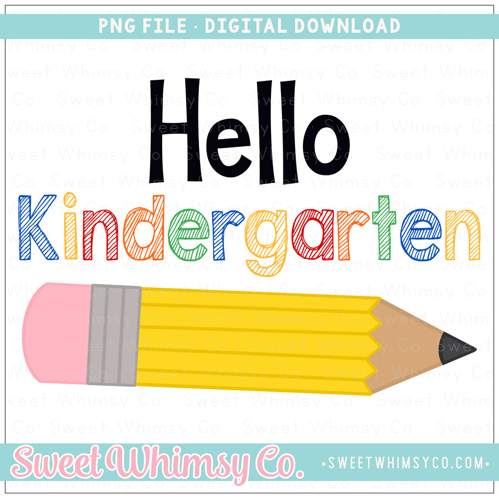Hello Kindergarten Pencil PNG