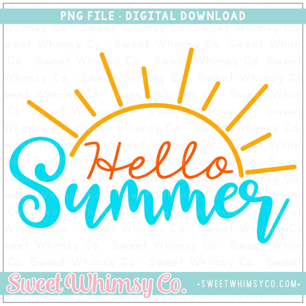 Hello Summer Sun PNG