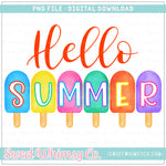 Hello Summer Popsicles PNG