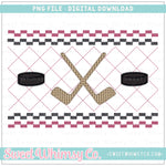 Hockey Maroon and Black Faux Smocked PNG