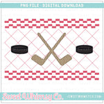 Hockey Red Faux Smocked PNG