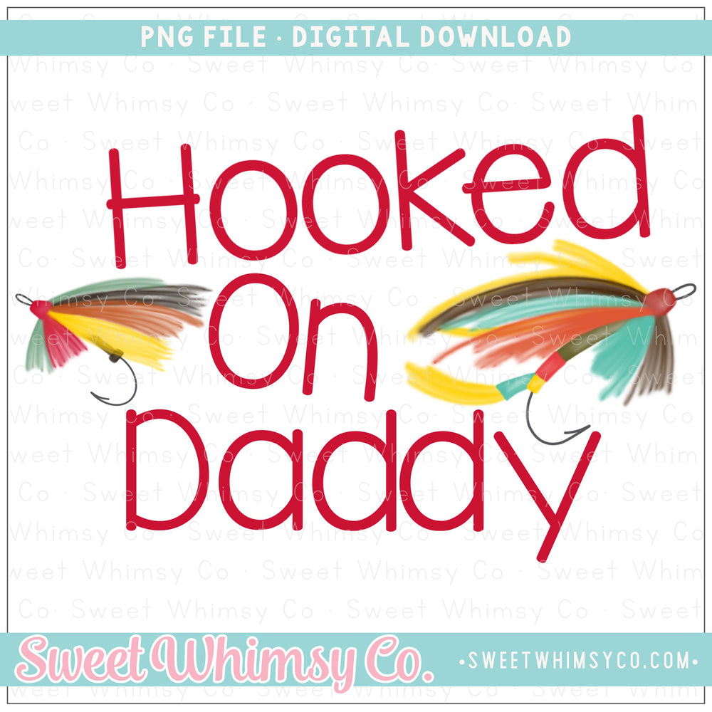 Hooked On Daddy Red Fly Fishing Lures PNG