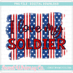 I Love My Soldier Stars & Stripes PNG
