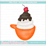Orange Helmet Ice Cream PNG