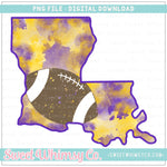 Louisiana Purple & Yellow Football State PNG