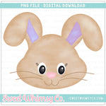 Sweet Bunny Girl Lilac Ears PNG