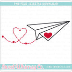 Love Note Paper Airplane PNG