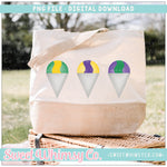 Mardi Gras Snow Cone Trio PNG