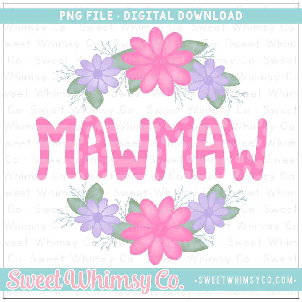 MawMaw Floral Frame PNG