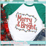 Merry & Bright Christmas Lights PNG