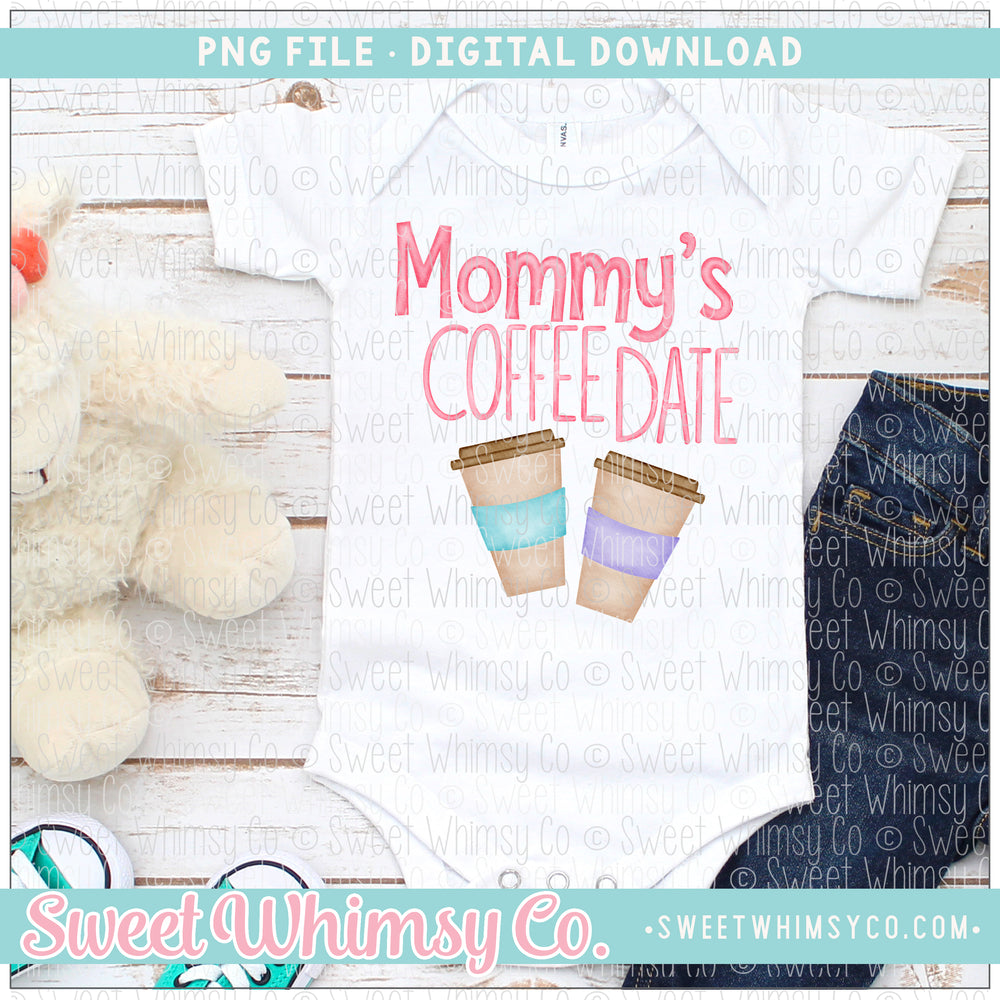Mommy's Coffee Date Pink PNG