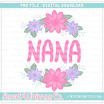 Nana Floral Frame PNG
