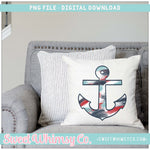 Nautical Brush Painted Anchor PNG