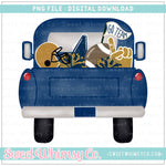 Navy & Gold Football Pickup Truck PNG