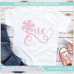 Snowflake One Pink Glitter PNG