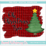 Oh Christmas Tree Red Check PNG