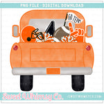Orange & Black Football Pickup Truck PNG