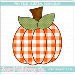 Orange Buffalo Plaid Pumpkin PNG