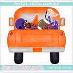 Orange & Purple Football Pickup Truck PNG
