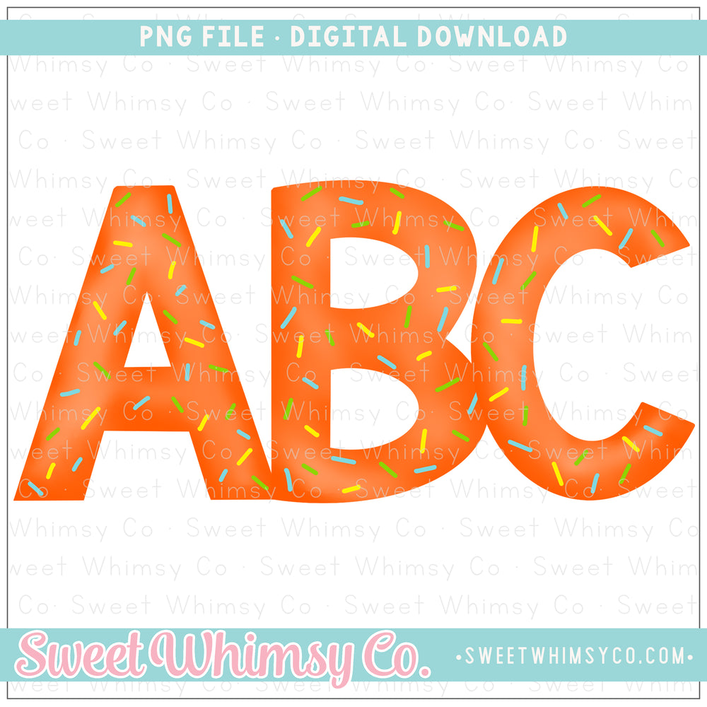 Orange Sprinkle PNG Alphabet