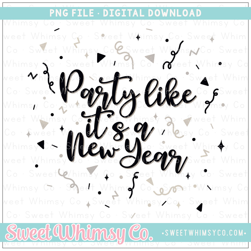 Party Like It's A New Year Silver PNG