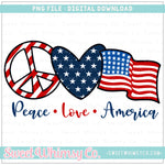 Peace Love America Stars PNG