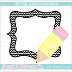 Pencil Swirl Frame PNG