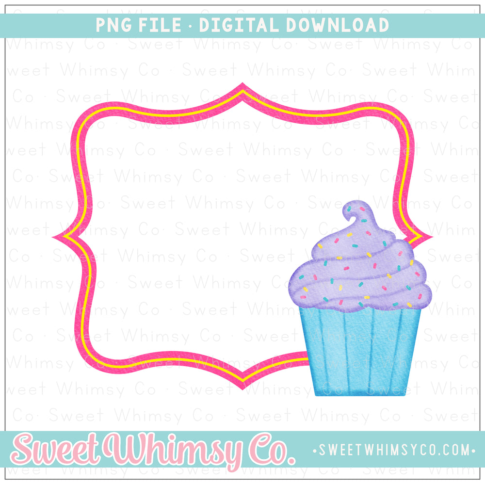 Pink Cupcake Frame PNG