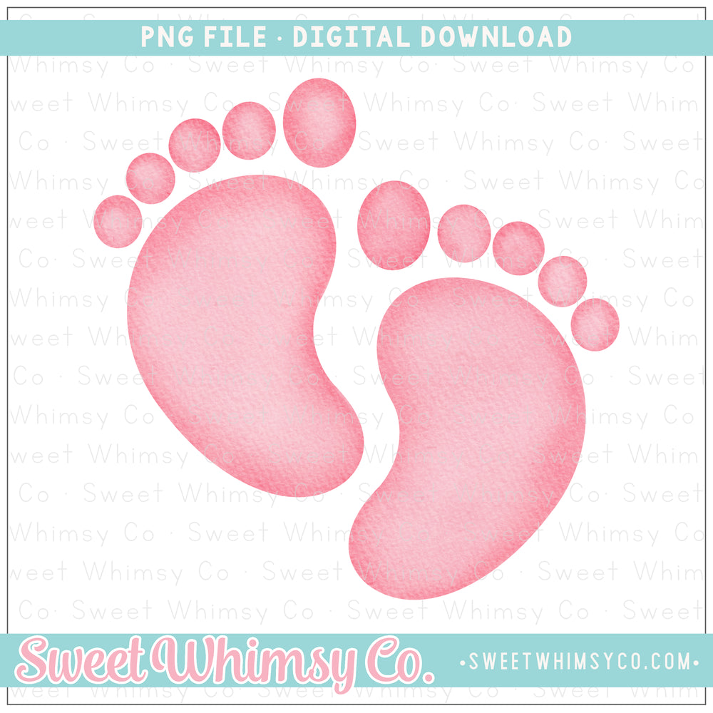 Pink Baby Footprints PNG