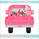 Pink Football Pickup Truck PNG