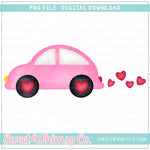 Valentine Pink Car PNG